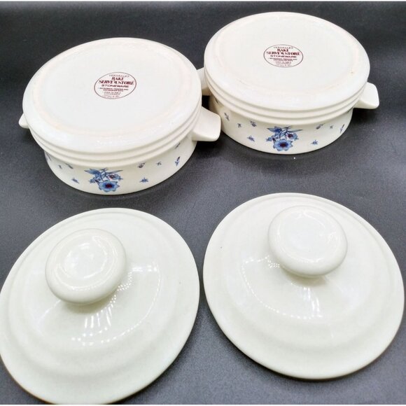 Casserole Dishes Versailles Stoneware Lids Set Floral Pattern Bake Serve Store - Picture 12 of 16
